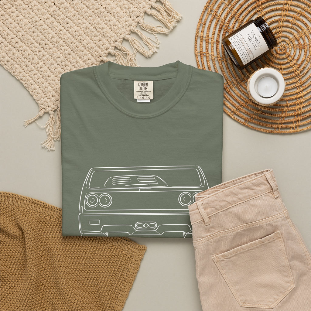 Ferrari F40 T-Shirt, Classic Vintage Back View Car Outline Tee, Unisex Ferrari Fan Gift, Supercar Line Art Shirt, Car Lover Enthusiast Tee