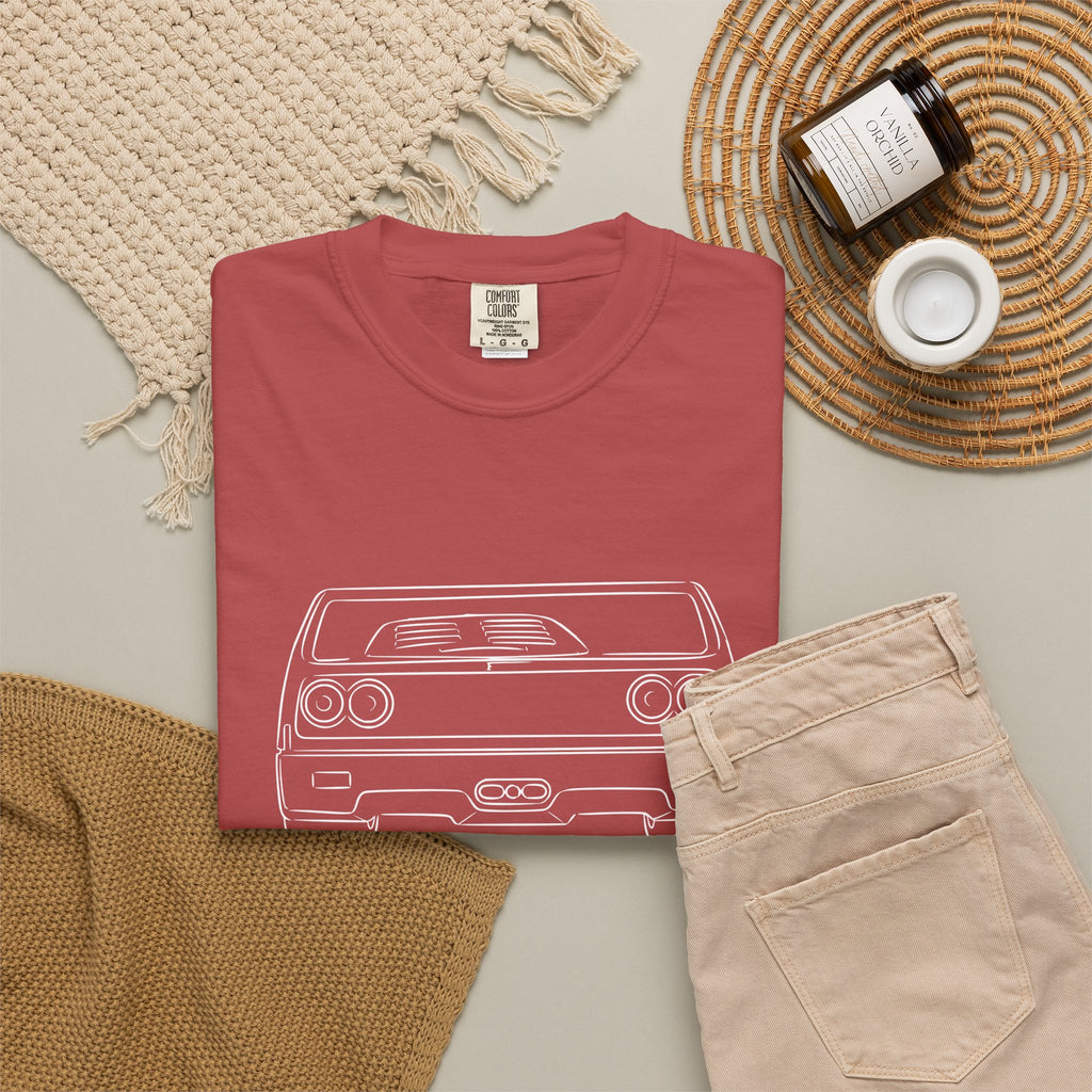 Ferrari F40 T-Shirt, Classic Vintage Back View Car Outline Tee, Unisex Ferrari Fan Gift, Supercar Line Art Shirt, Car Lover Enthusiast Tee